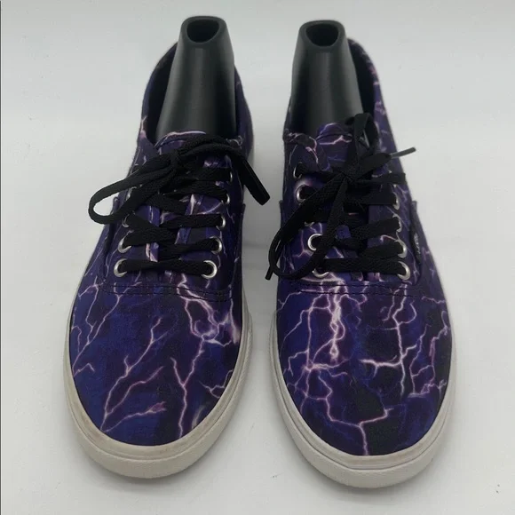 VANS Authentic LoPro Digi Lightning Purple Black White Women's Size 7.0 Men 5.5 - Picture 8 of 16